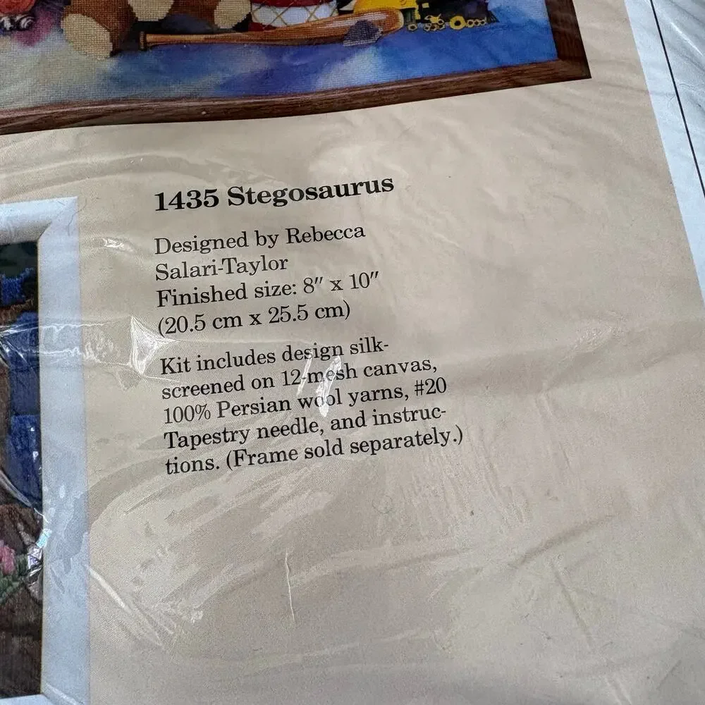 Stegosaurus 1435 Vintage Stamped Needlepoint Kit by The Creative Circle - 1988